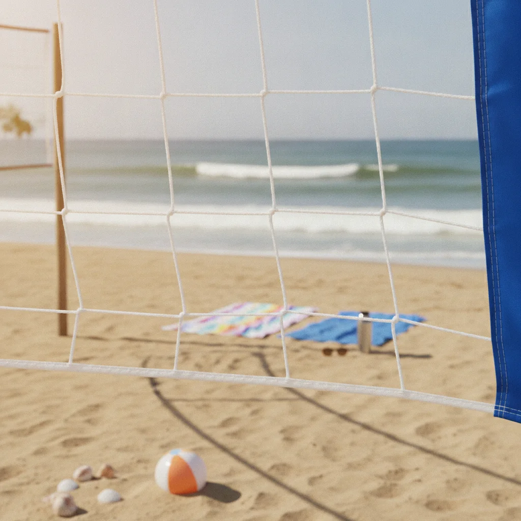 Outdoor Volleyball Net with Adjustable Height Quick Fold Easy Setup for Beach Garden and Grass Court Recreation