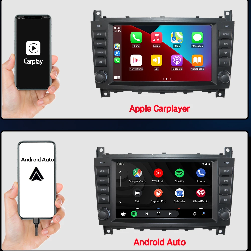 8inch Android 13 Car Radio For Mercedes Benz C Class W203 C200 C180 C220 CLK240 CLK320 Autoradio Multimedia Player For Carplay