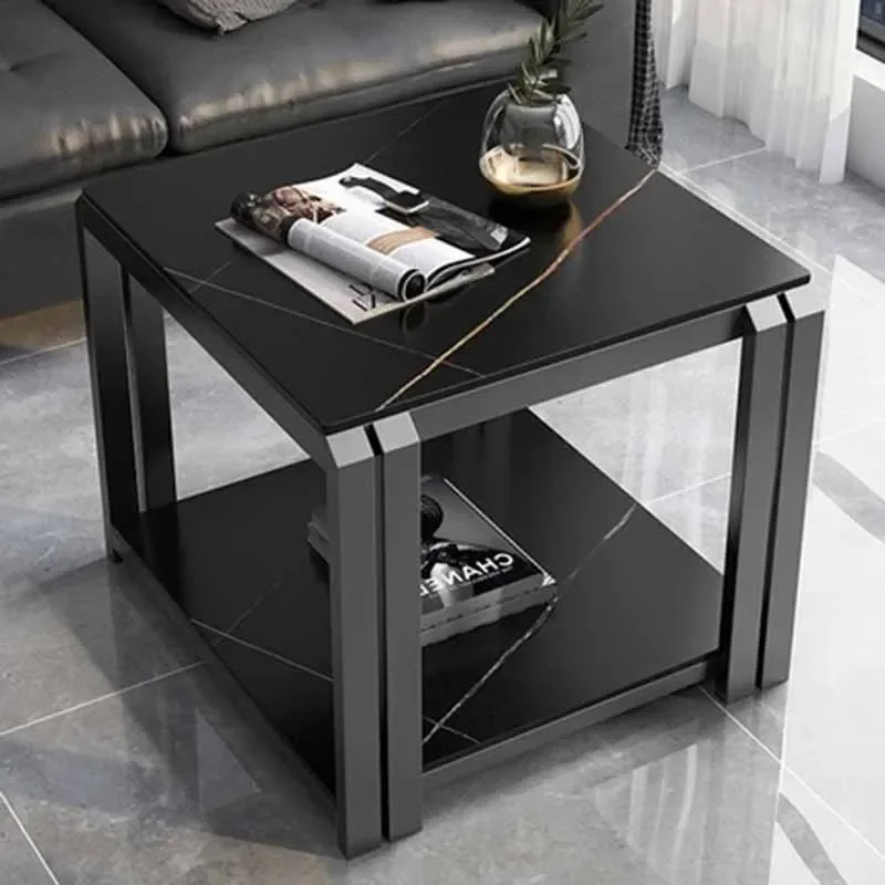 Design Luxury Side Table Black Gold Storage Nordic Premium Coffee Tables Unique Minimalist Iron Armoires De Salon Home Furniture