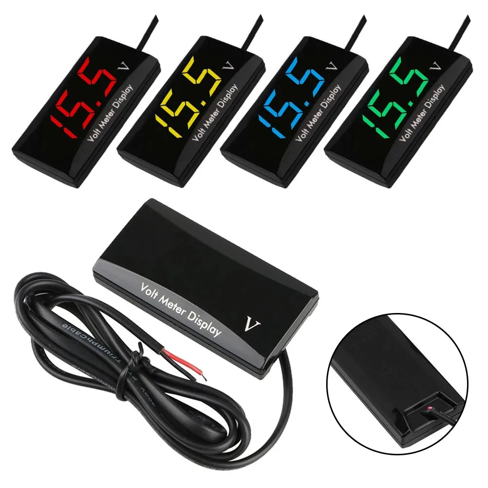 

DC 12V Digital Voltmeter Car Motorcycle Volt Gauge Panel Meter Vehicle Voltage Tester