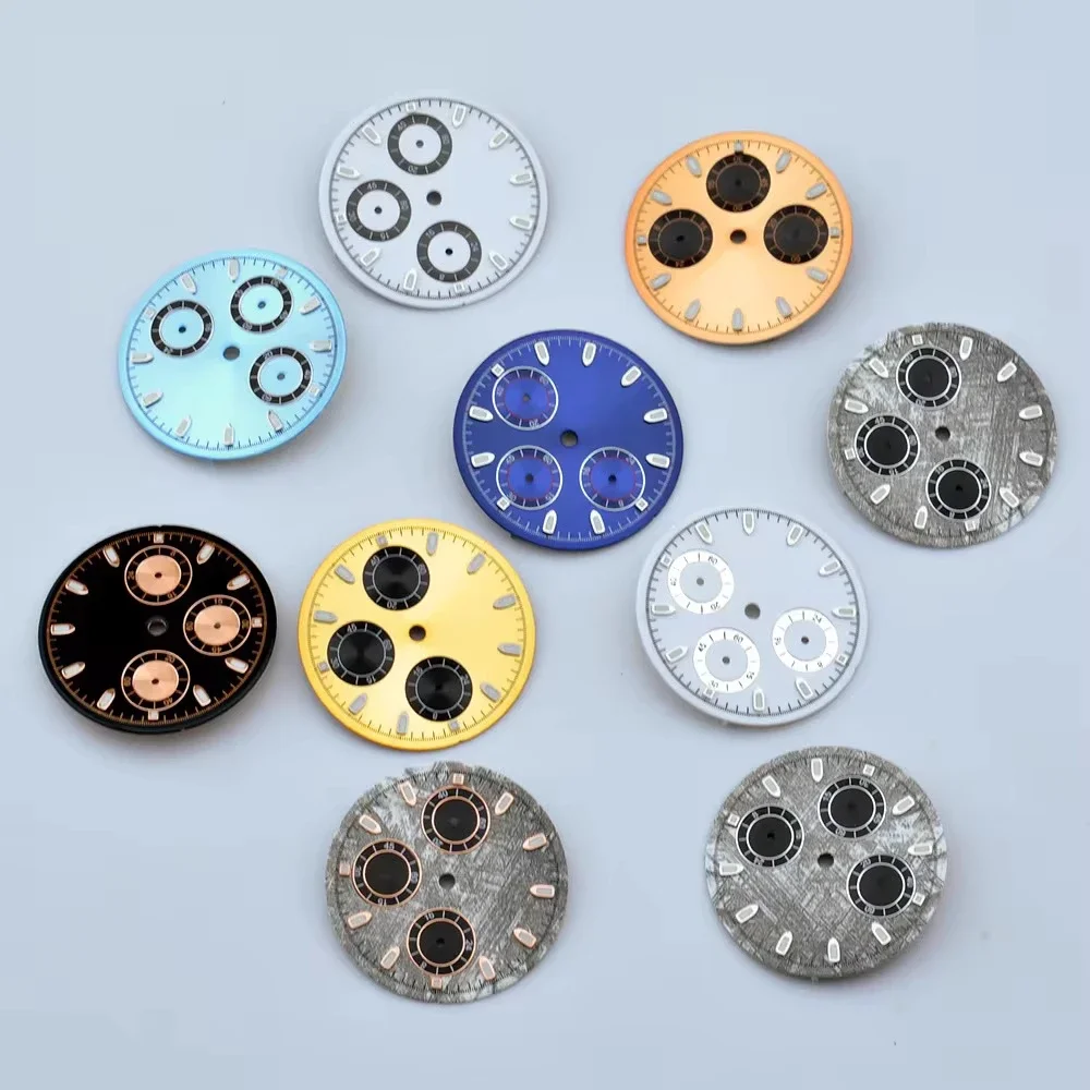 

Customized Watch Dial Blue Luminous Dial Fit for VK63 Movement Watch Case Face 29.5MM VK63 Faces
