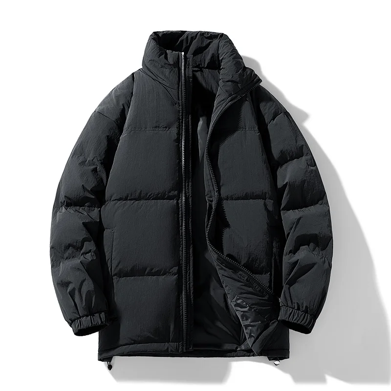 Casual Men's Stand Collar Duck Down Jackets 2025 Autumn Winter Outdoor Puffer Coat High Sreet Wear Windproof Padded Top Clothing