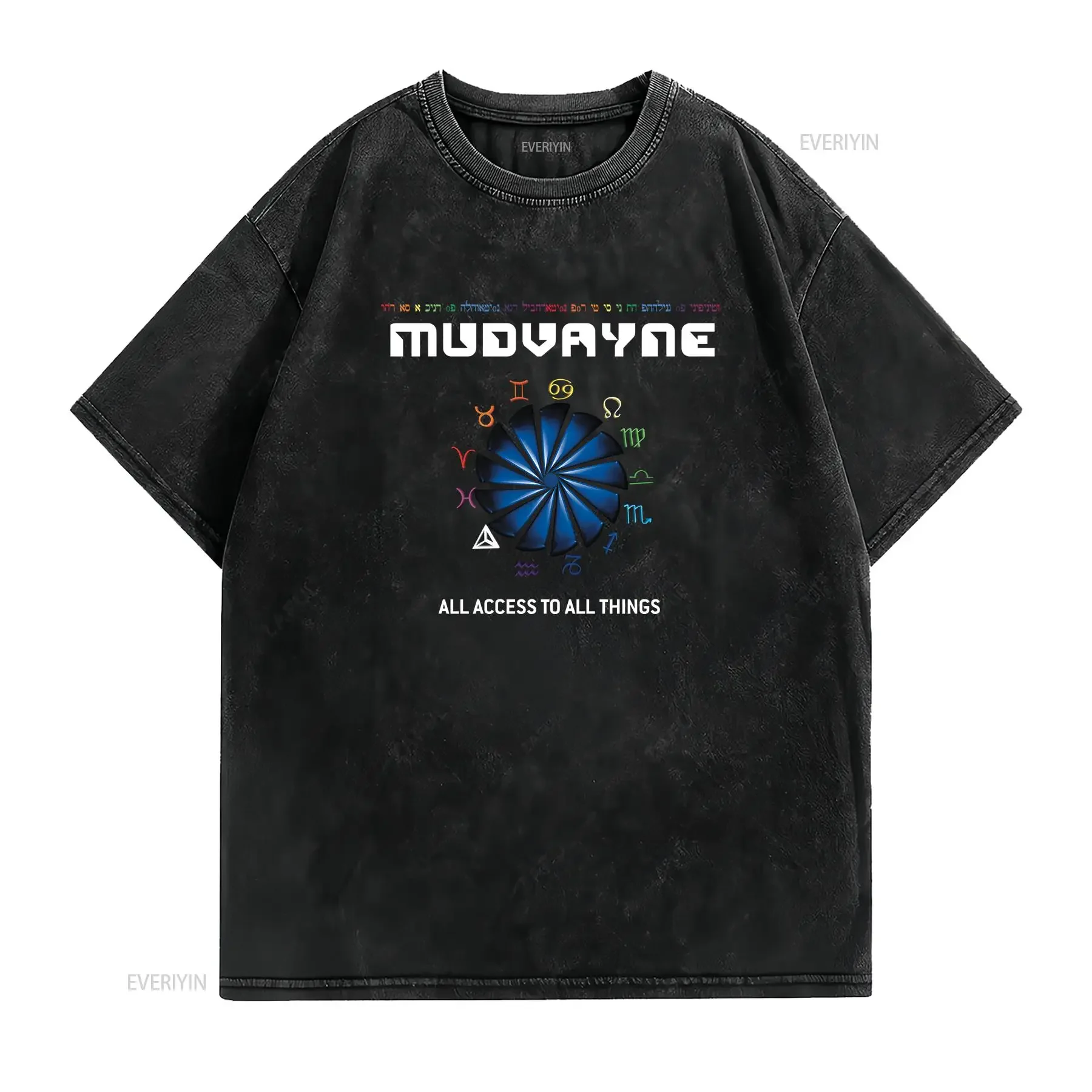 Mudvayne All Access To Things Black T Shirt vintage Washed Soft streetwear designer clothes Stylish Slightly Stretched fashion