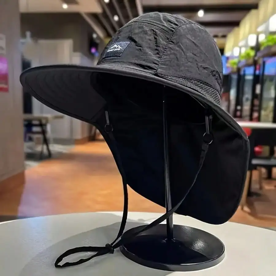 

1 Stylish Men's Sun Hat - Great For Fishing, Hiking And Camping | Breathable Polyester, Hand Washable, Available In Khaki, Black, Navy