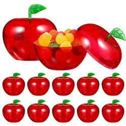 5/10pcs Apple Containers Snow White Decorations Plastic Cookie Jars Red Apple Container Candy Boxes Apples Gift Party Favor