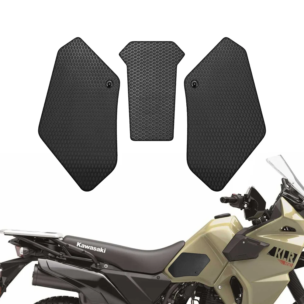 For Kawasaki KLR650 Adventure Traveller 2021 to 2025 Motorcycle Tank Traction Pad Anti Slip Sticker Gas Knee Grip Protector