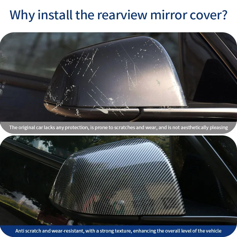 Carbon Fiber Reversing Mirror Cover Rearview Mirror Cover Left Right Drive Car Accessories for MG4 EV Mulan EH32 2022 2023 2024