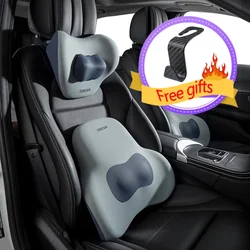 Car Seat Pillow Adjustable Neck Pillow Lumbar Support Pad Breathable Memory Foam Slow Rebound Pillow Universal Lumbar Cushion