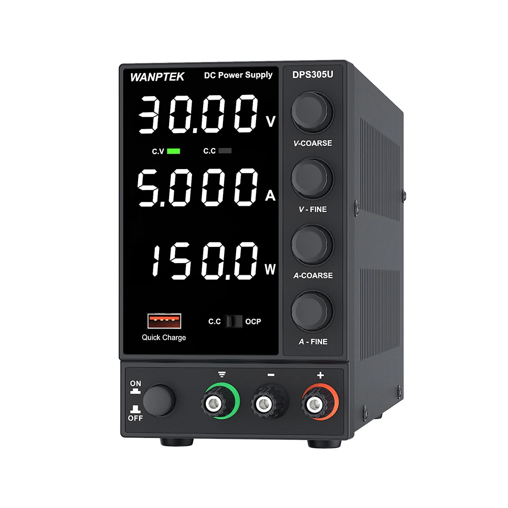 Producto estrella: Fuente de alimentación CC ajustable Wanptek DPS305U de 150W, 30V 5A, de alta precisión para laboratorio y reparación de teléfonos