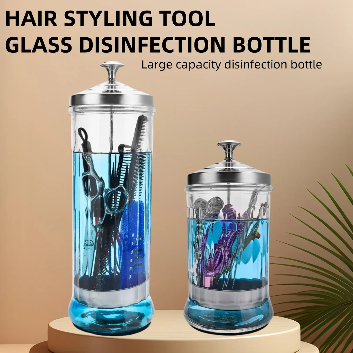 Salon Hairdressing Disinfection Glass Jar Scissors Comb Beauty Manicurist Clean Sterilization Tools Barbershop Haircut Supplies