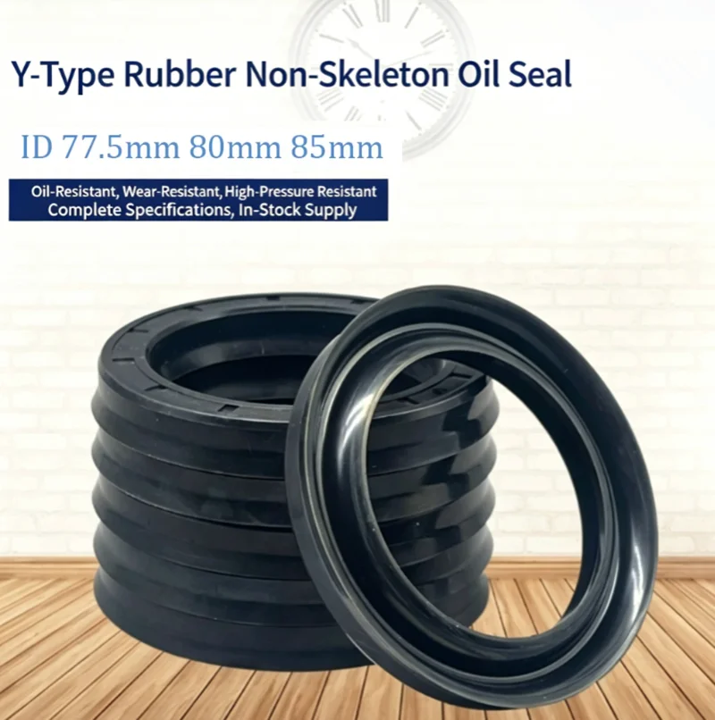 Y-shaped Frameless Oil Seal 77.5/80/85*100/102.5/105/110/115*10//10.5/12/12.5/15 Double Lip Black NBR Rubber Oil Seals Gasket