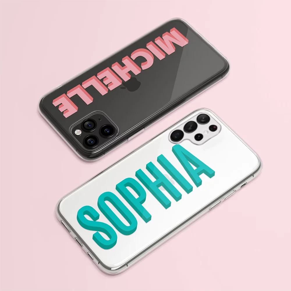 

Custom Name Personalization Clear TPU Phone Case For Samsung Galaxy S23Ultra S23P S23 S22Ultra S22P S22 S21Ultra S21P S21