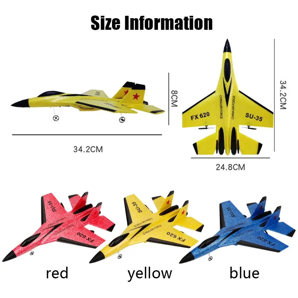 FX-620 SU-35 RC Remote Control Airplane 2.4G Remote Control Fighter Hobby Plane Glider Airplane EPP Foam Toys RC Plane Kids Gift