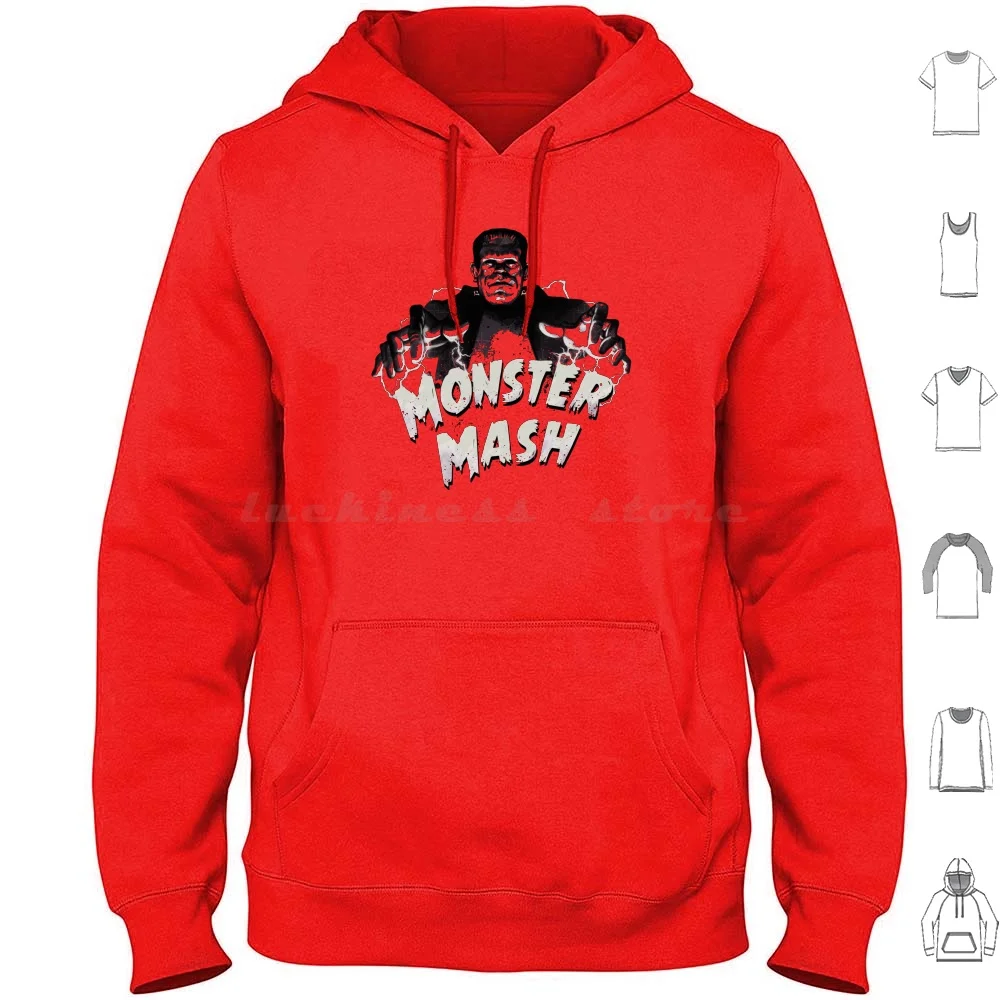 Monster Mash Hoodie Cotton Long Sleeve Monster Mash Songs Dance Frankenstein Boris Song 80s 70s 90s 60s