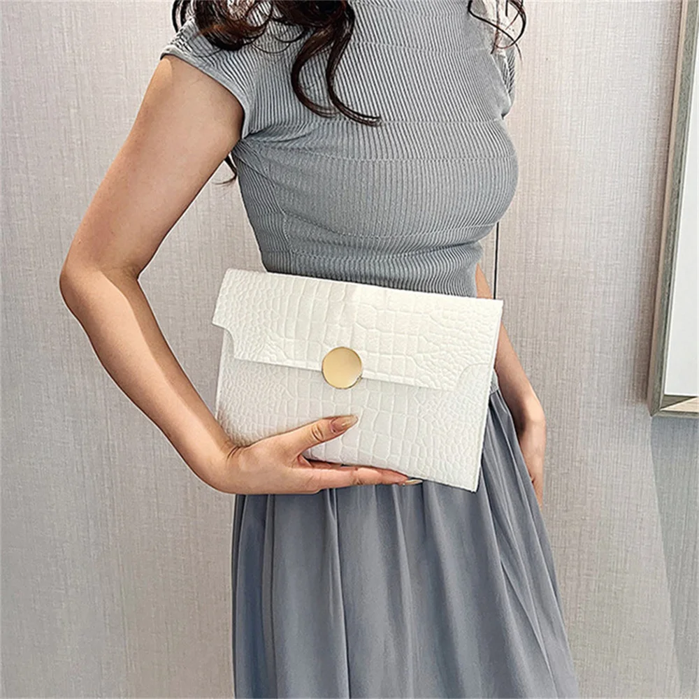 Envelope Shape Handheld Bags Casual Ladies Felt Indentation Handbag Solid Color Fashion Evening Clutches Women\'s Bag