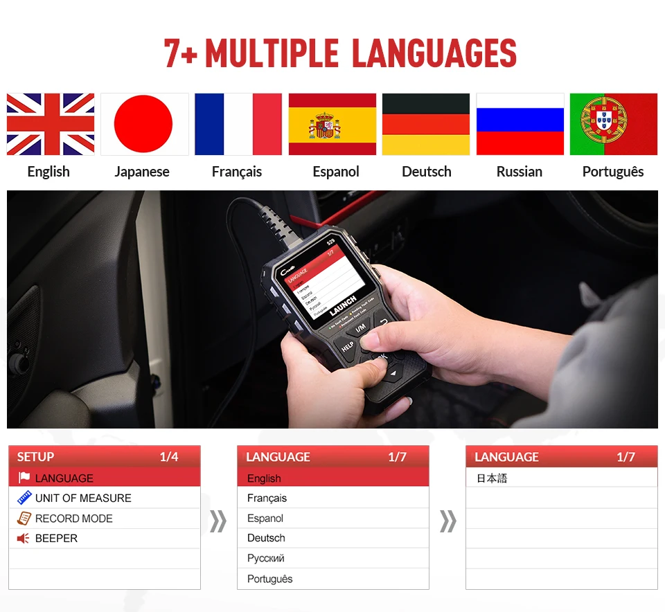 LAUNCH CR529 OBD2 Scanner Automotive Diagnostic Tool Car OBDII Code Reader Fault Code Read Scan DIY Code Reader Creader