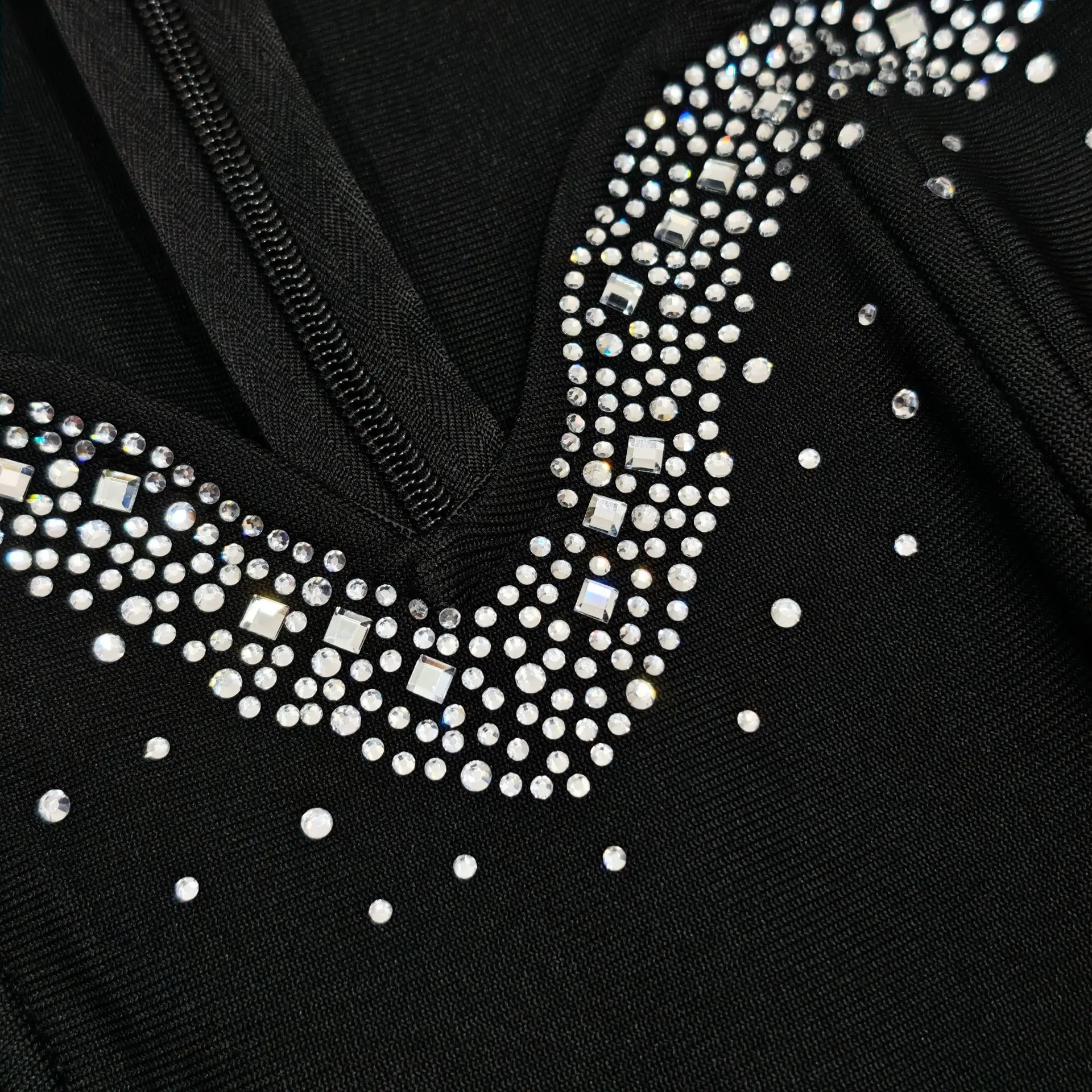 Luxuriöse Kleider, langärmelig, glänzende Pailletten, formelles Kleid, Hochzeitsgastkleid mit Diamant für Tanzparty, anspruchsvolles Abendkleid