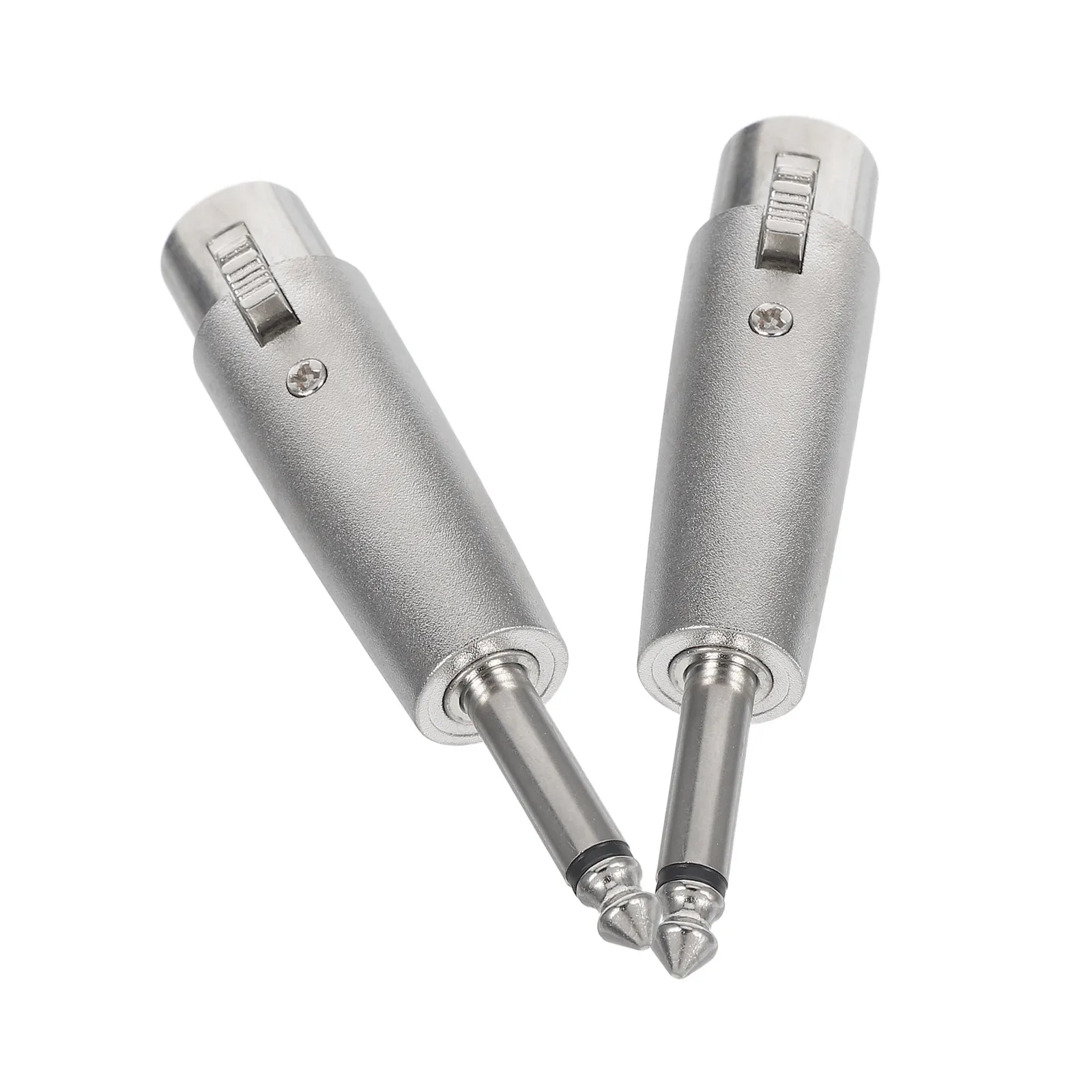2Pcs 3-Pin Xlr Female Jack Mic Adapter Converter for Professional 6.35mm Mono Male Plug Audio Recording Live Performance