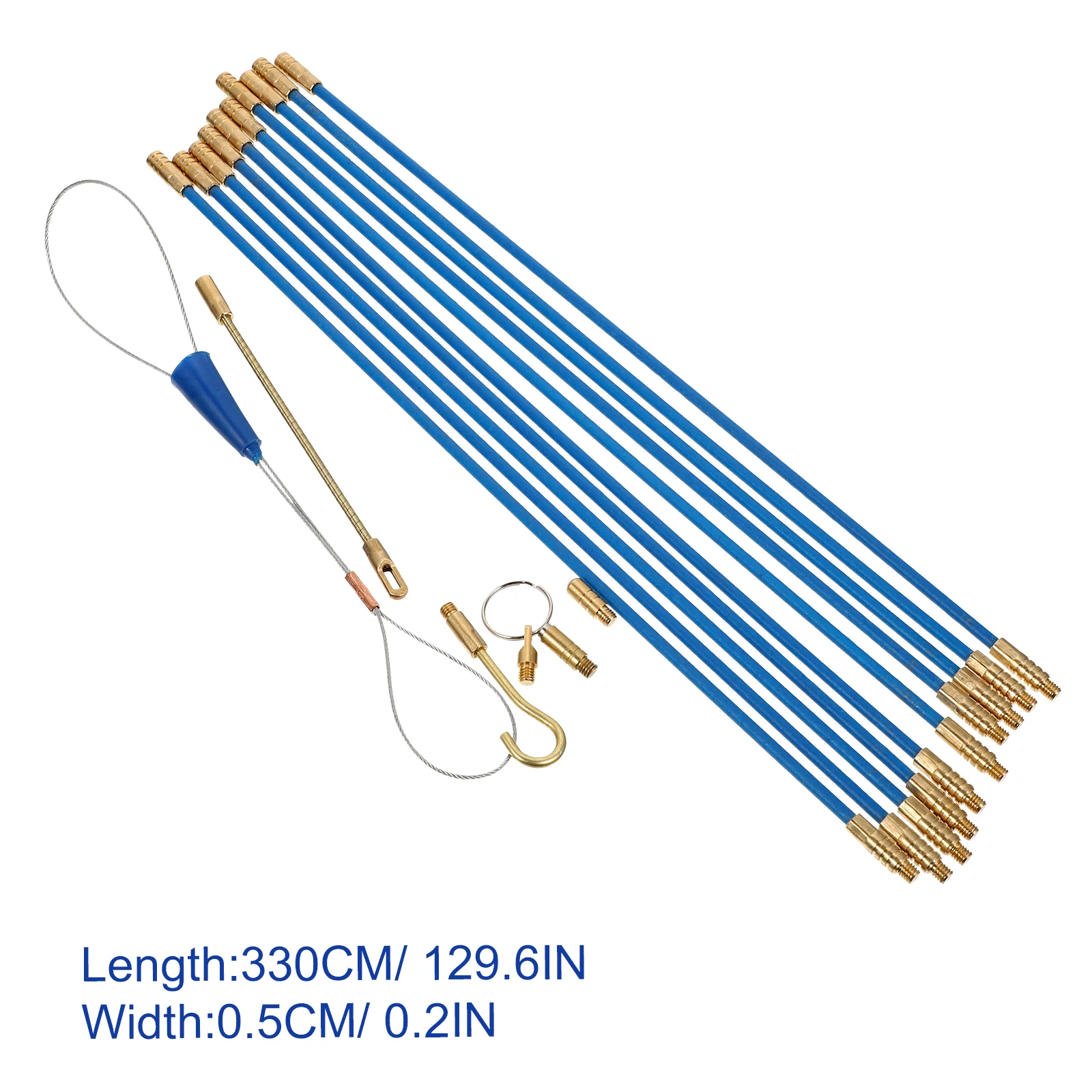 Enfileur de fil électrique en fibre de verre, kit de pêche, ruban, tiges de câble, poussée de nervure, course à pied