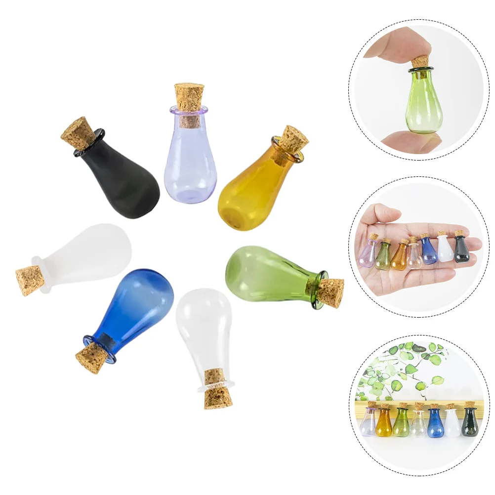 

7Pcs Glass Mini Wishing Storage Bottles Cork Drift Bottles DIY Message Jars for Wedding Baby Shower Drifting Bottle