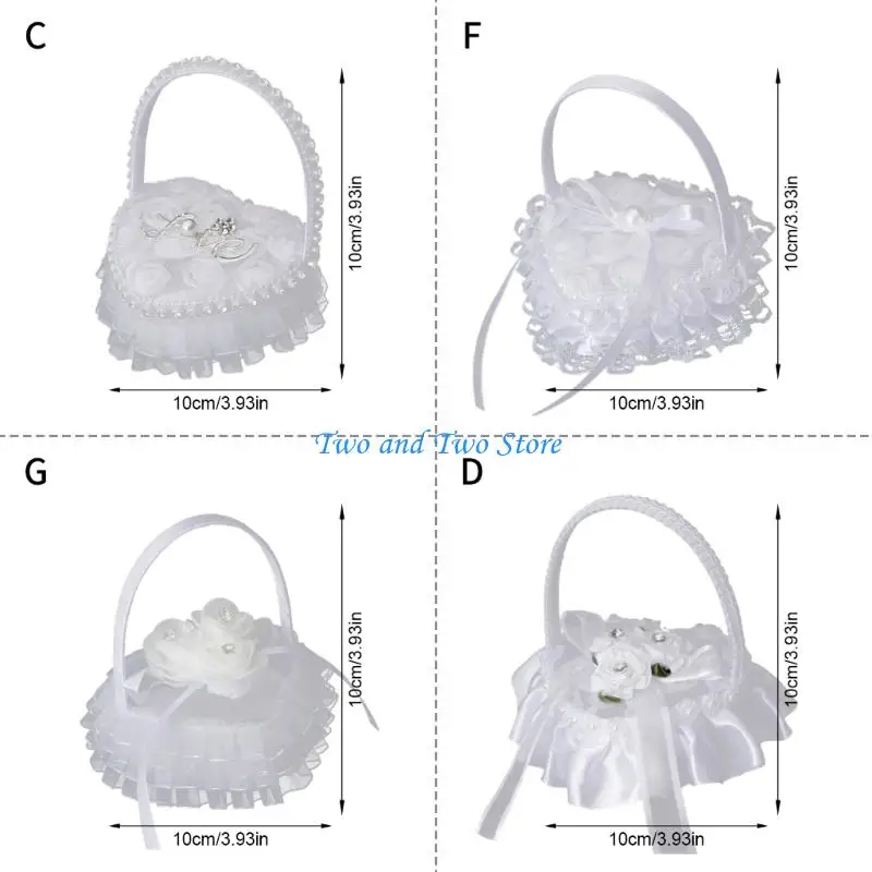 HX6F Portable Rings Holder Case Bride Proposal Accessories Lace Design Rings Pillow Box