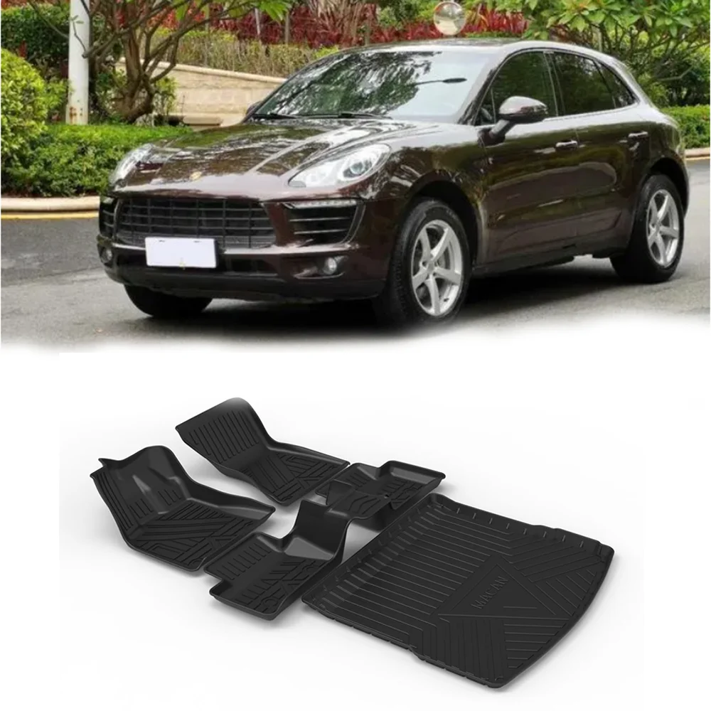 2024 Samochodowe dywaniki podłogowe do Porsche Macan 2014 2015-2022 2023 Dywan Wodoodporne akcesoria do wnętrz samochodowych Gumowa mata samochodowa do bagażnika