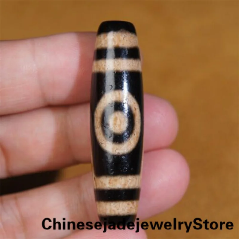 

Himalayan Tibetan DZI Beads Old Agate 1 Eye Bodhi Totem Amulet Pendant GZI 49mm