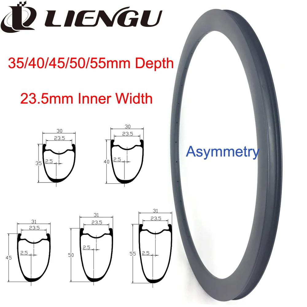 

Карбоновые дисковые тормозные колеса 700C для шоссейных велосипедов, глубина обода 40 мм, 45 мм, 50 мм, 55 мм, асимметричные, бескамерные, внутренняя ширина 23,5 мм, для велосипедных колесных комплектов 700C