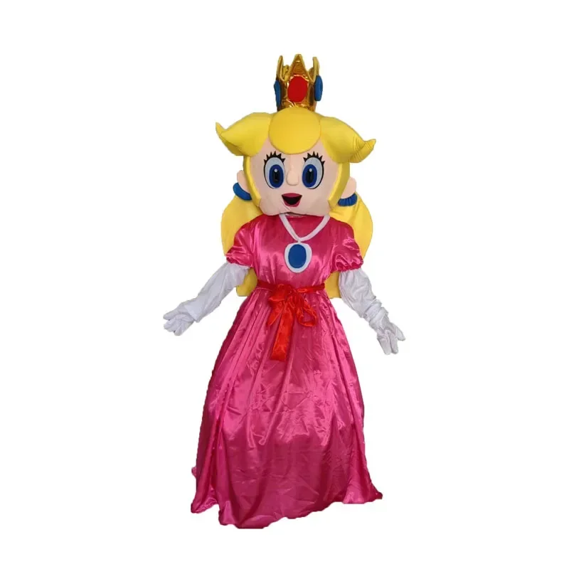 A Princess Peach Mascot Costume Mushroom Halloween Christmas Birthday Party Cosplay Anime Performance Props Costume