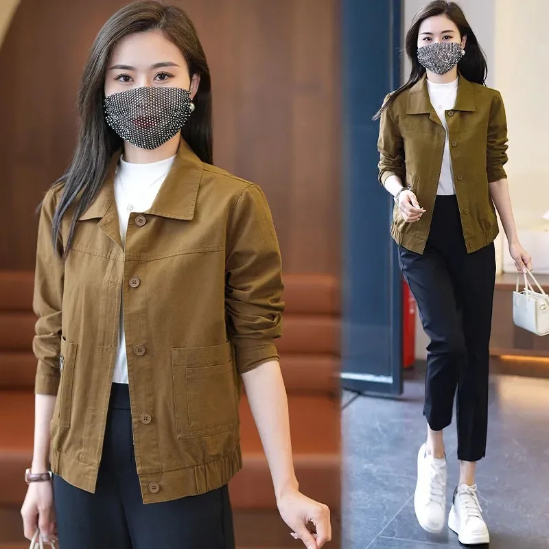 

Повседневная куртка, короткая женская весна-осень 2024, новые универсальные модные свободные женские пальто