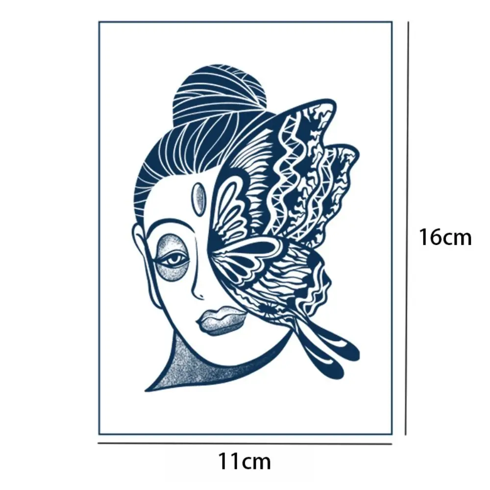 Pegatina de tatuaje temporal de Buda de la sabiduría, tatuaje semipermanente de loto impermeable, planta de jugo duradero, pegatinas de tatuaje para mujer