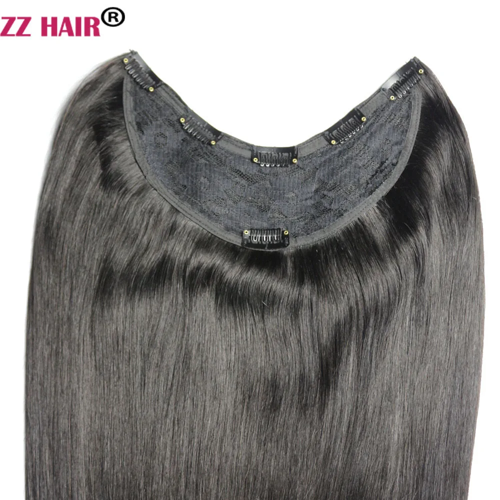 ZZHAIR 100% وصلات شعر ريمي بشري برازيلي 140 جرام-160 جرام 16 "-26" U قطعة شعر مستعار بمشبك طبيعي مستقيم #6