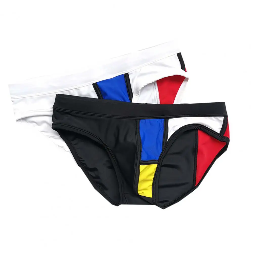 

Sporty Style Swimwear Quick Dry Men's Swimming Trunks with Elastic Waistband for Surfing Water Sports Breathable Bathing Briefs