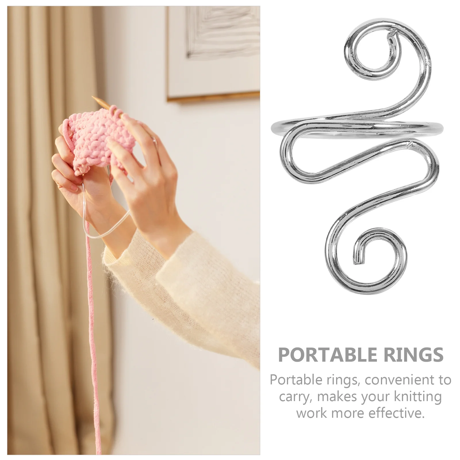 

5Pcs Crochet Rings Professional Knitting Loops Finger Yarn Guide for Blister Protection and Consistent Tension Portable Craft