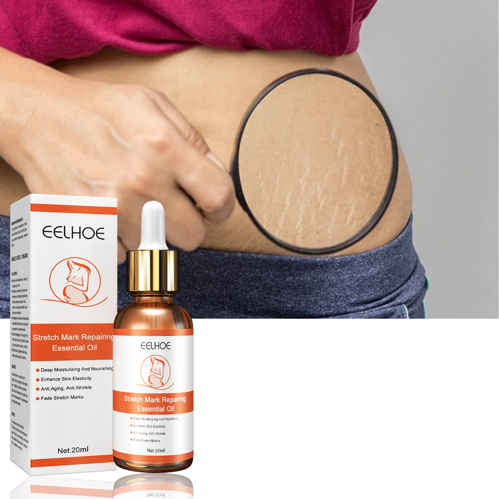 EELHOE Stretch Mark Oil Scar Repair Pregnancy and Maternity Care for Pregnancy Smooth Skin Firming Tighten Relaxation Treatment