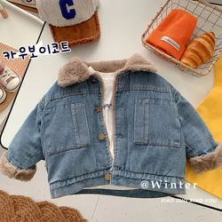 2025 winter Spring autumn new Baby Girls Boys Denim Coats down Jackets parkas Fashion Kids Children Tops Clothes Overcoats