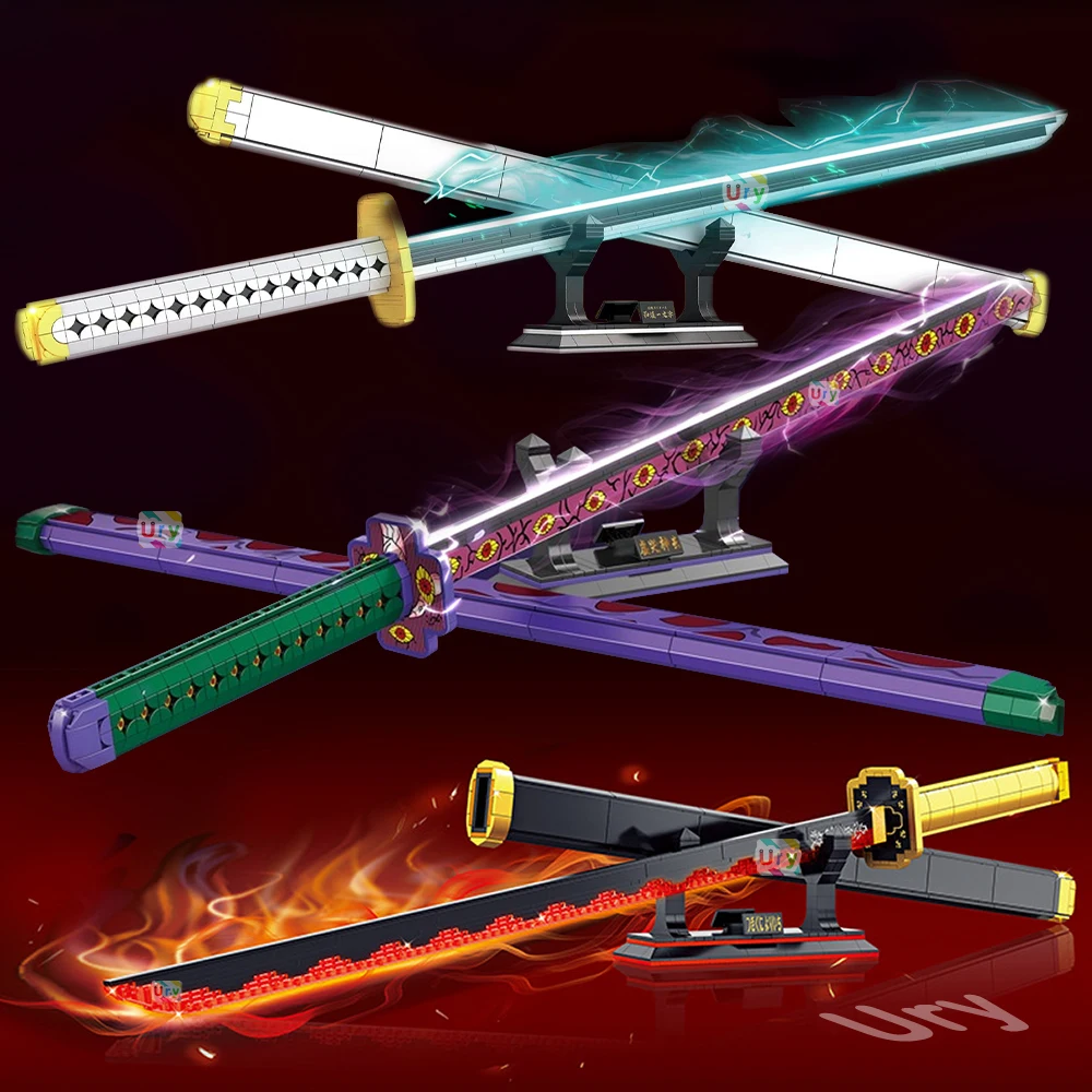 Japanese Anime Ninja Samurai Sword Katana Butterfly Nichirin Knife Ananta MOC Blade Building Blocks Toy Set for Gift
