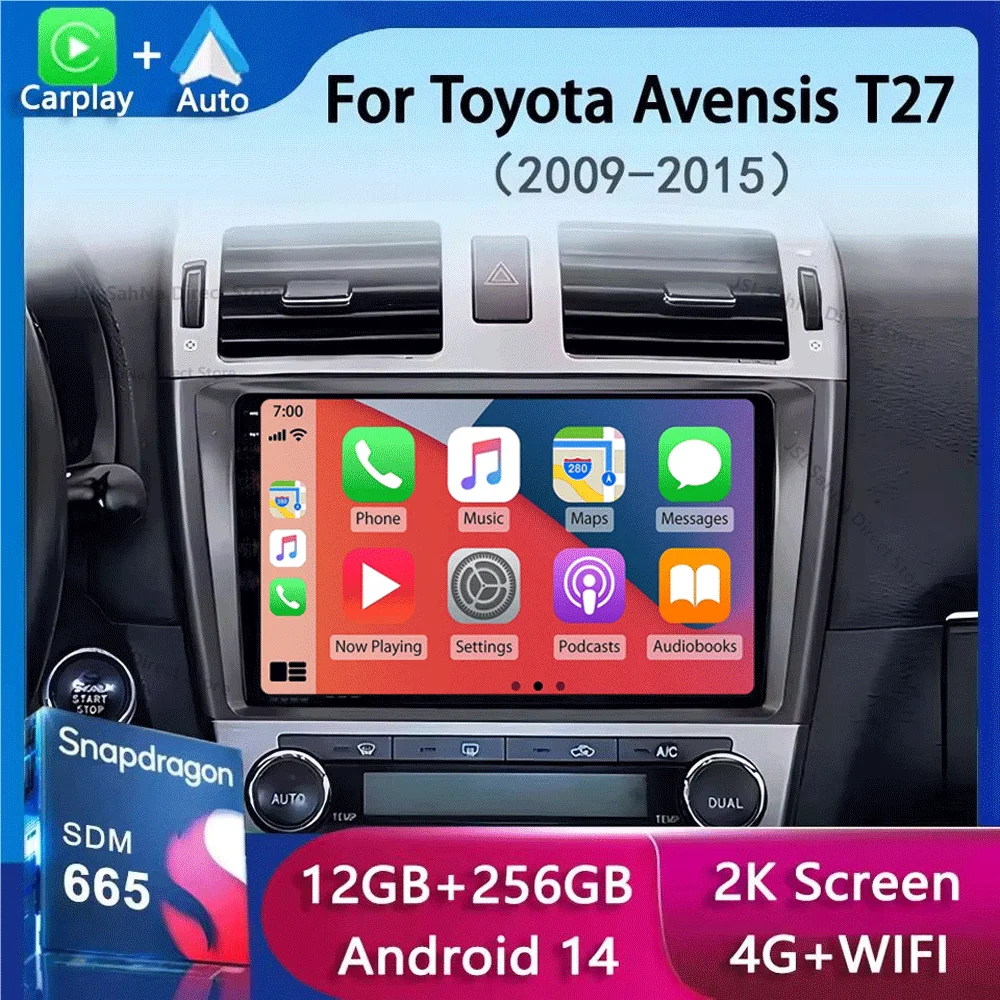 

Автомобильный радиоприемник Android 14 Carplay Auto для Toyota Avensis T27 2009-2015 навигация GPS мультимедийный плеер видео стерео Wi-Fi + 4G BT