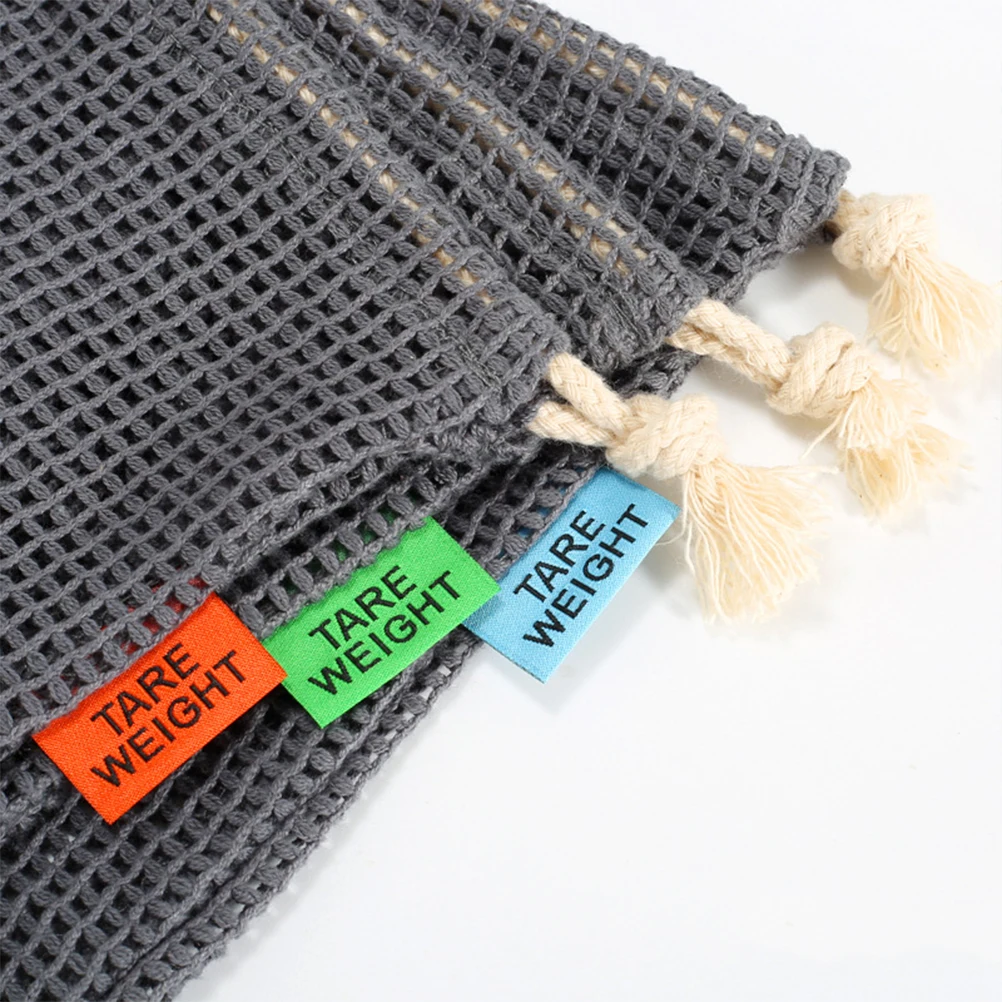 

2PCS Cotton Mesh Bag Large Capacity Drawstring Design Reusable Produce Vegetable Fruit Storage Beach Toy ganizing Bag