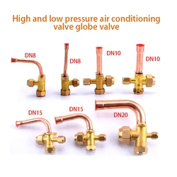 Air Conditioner Outer Box Stop Three-way Valve High And Low Voltage Multiple Common Parts Brass Copper Straight Pipe Bend