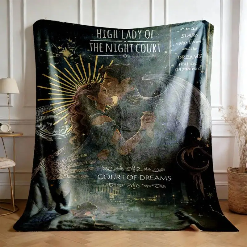 

Плед ACOTAR High Lady of the Night Court, мягкий уютный фланелевый плед для дивана, кровати, подарок для любителей книг и фэнтези
