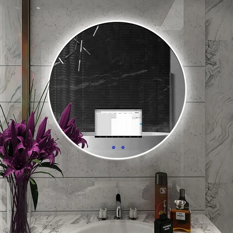 

Hot Sale Smart Bathroom Android Smart Intelligent Led Mirror Touchscreen Mirror SM-005