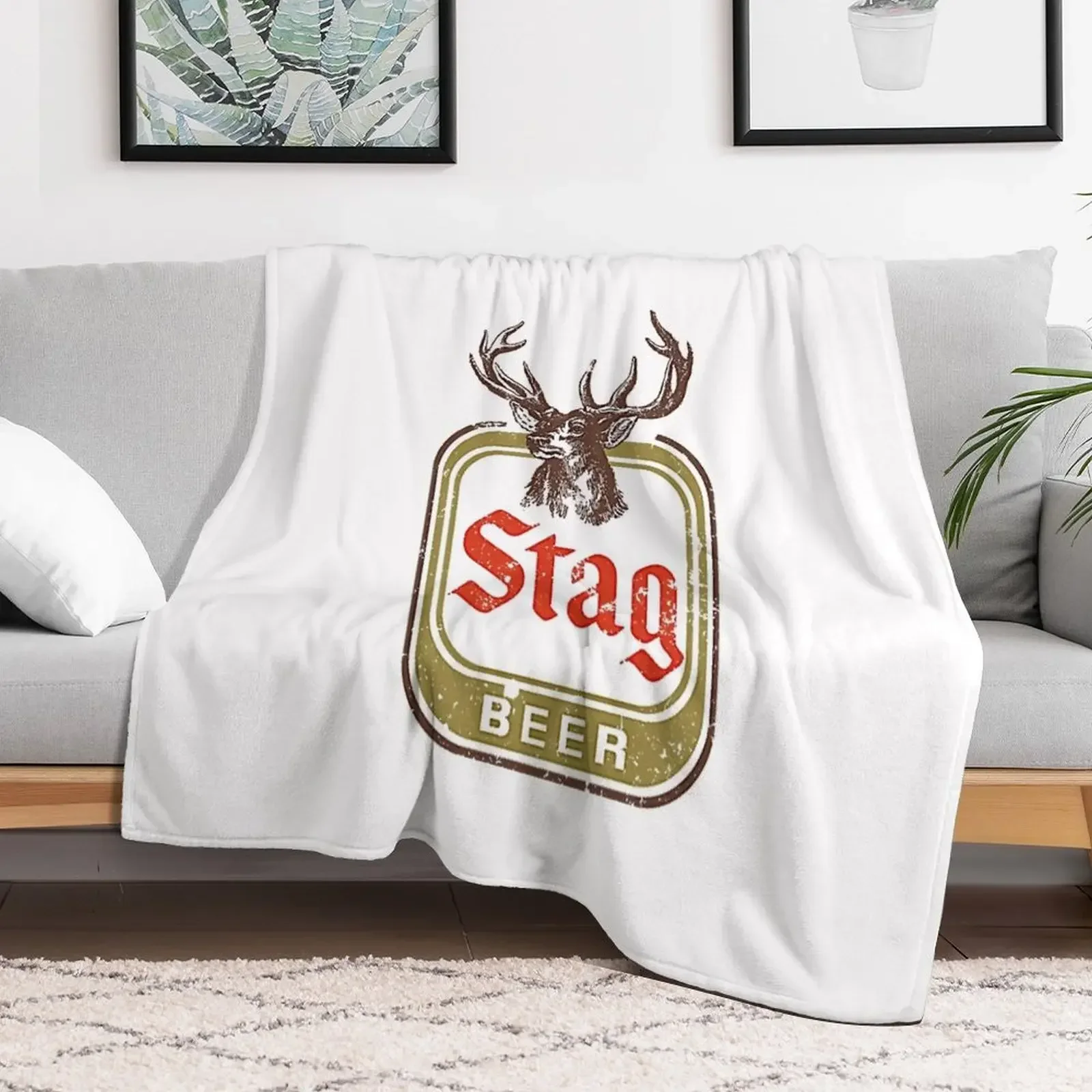 

Stag Beer T-Shirt Throw Blanket Decorative Beds Personalized Gift Blankets