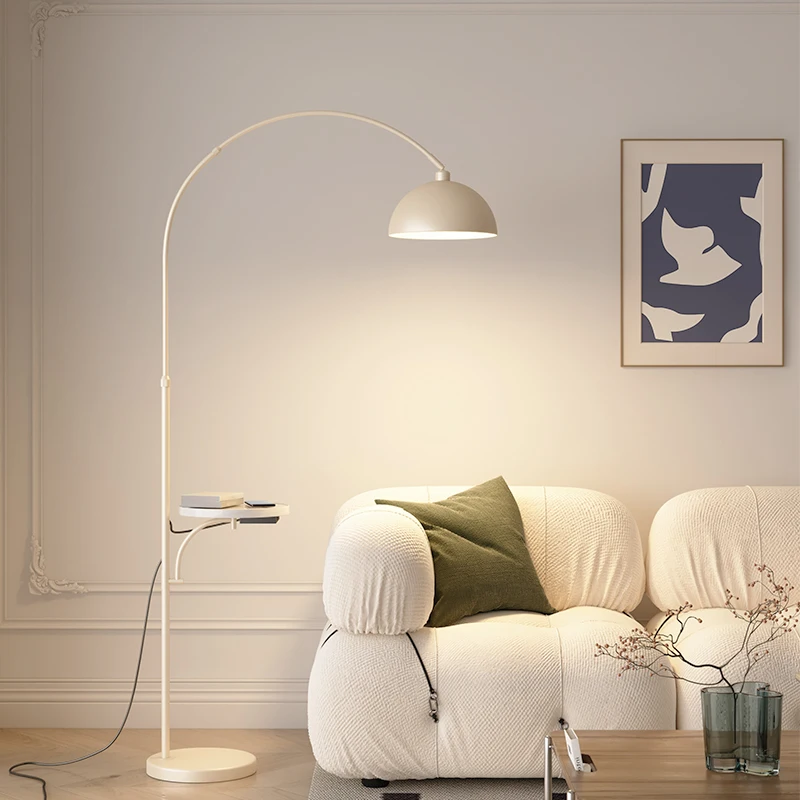 Modern Luxury Bedroom Floor Lamp Integrated Vertical Fishing Light with Sofa Storage Butter Wind Design for Living Room