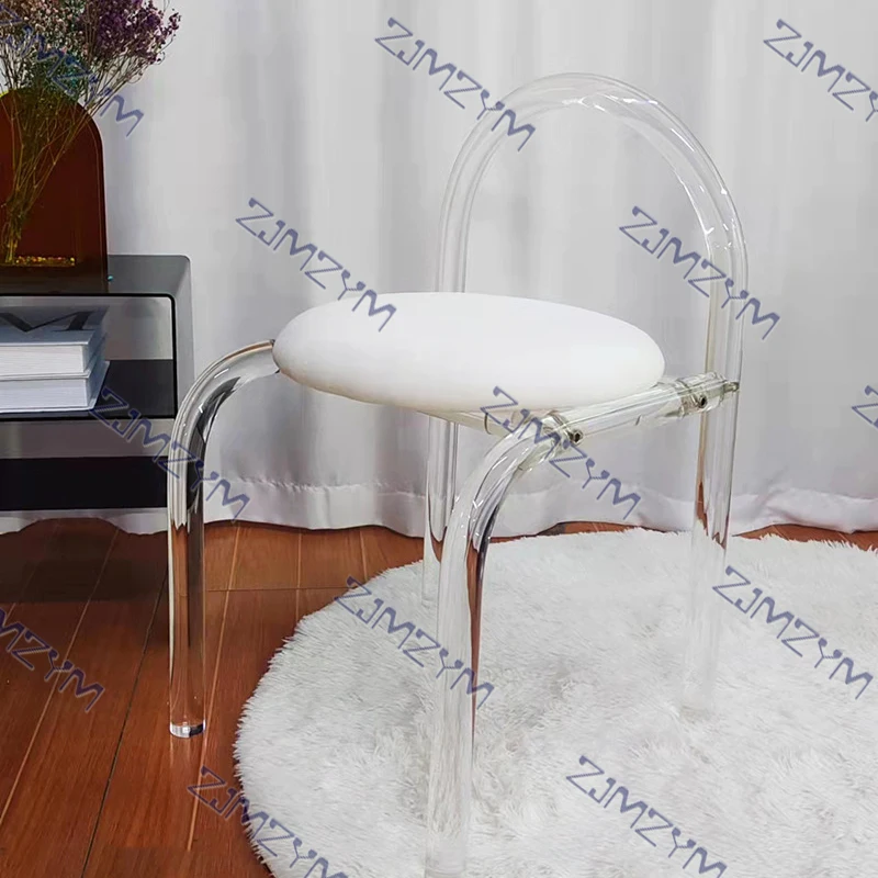 Transparent Acrylic Makeup Chair Bedroom Living Room Light Luxury Dining Chair Nordic Simple Dressing Stool