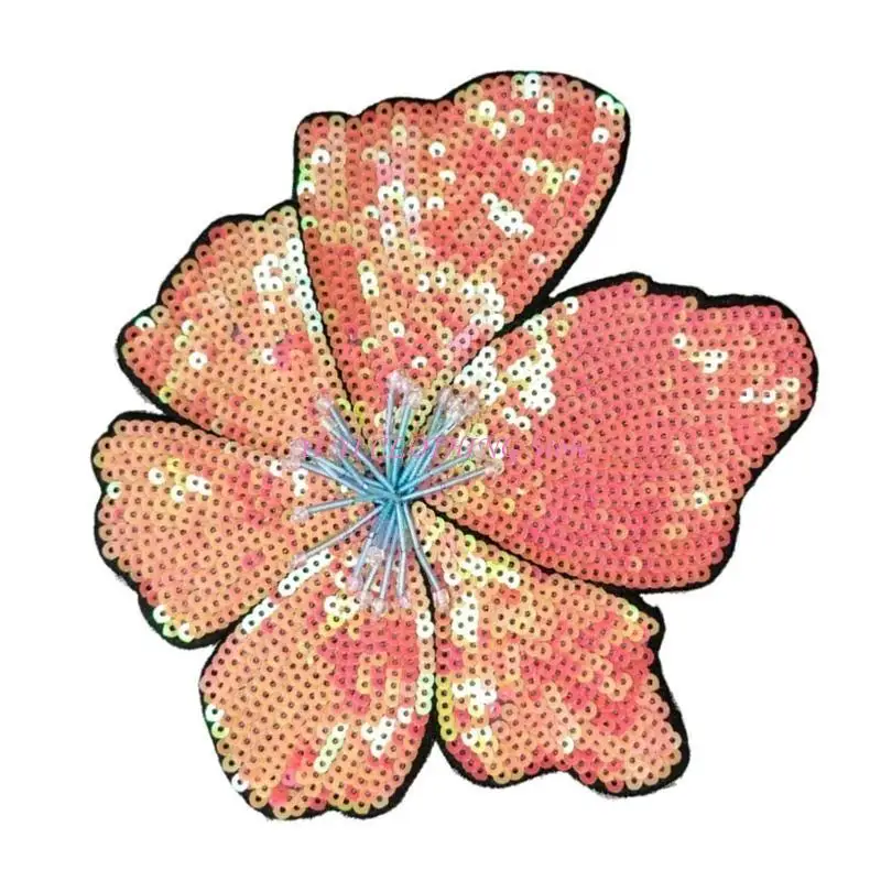 

N5KF блестящая цветочная аппликация с блестками, пришивные нашивки для различной одежды, сценический костюм, декоративная