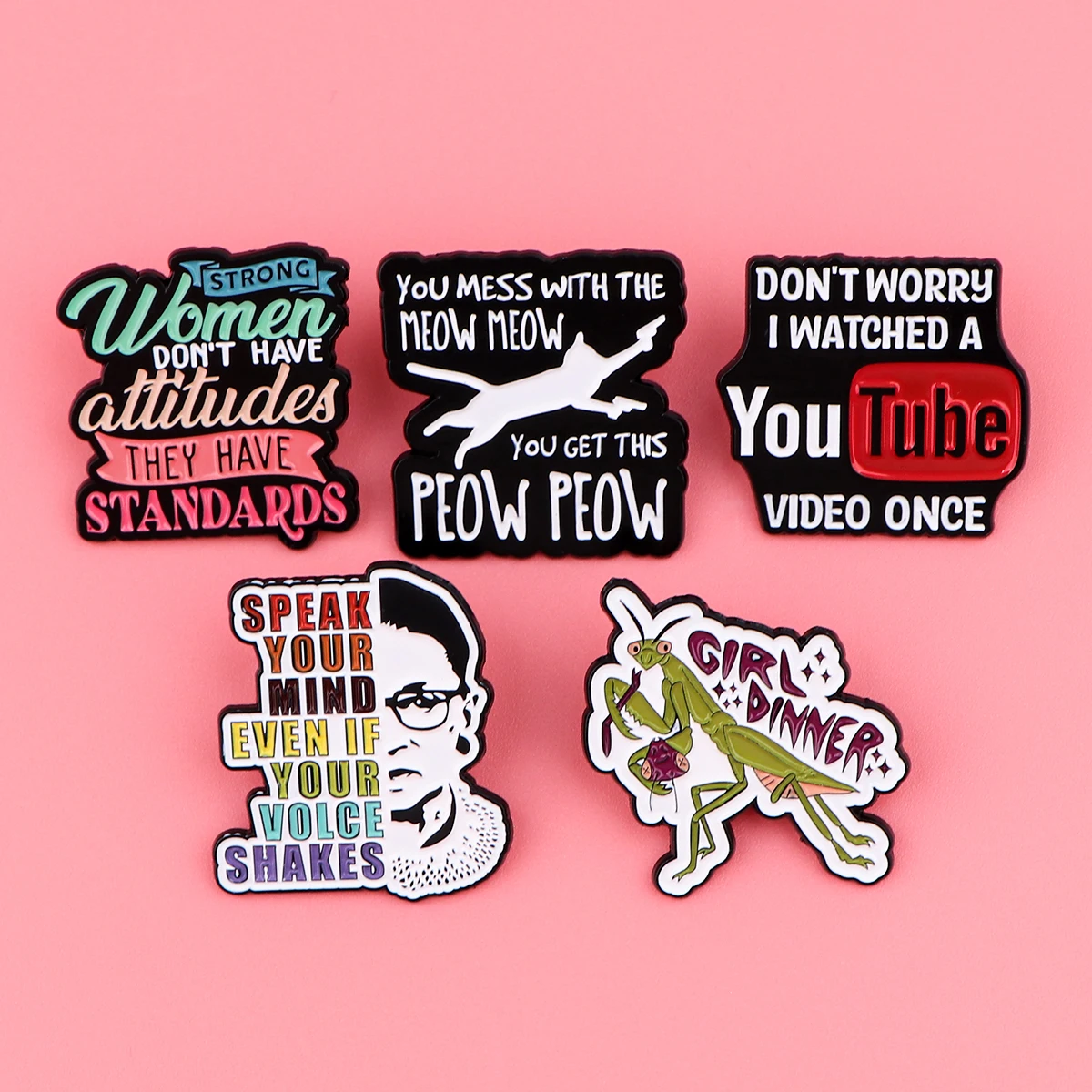 Cute Cat Enamel Pins Women\'s Brooches Men Lapel Pins Funny Quotes Badge on Backpack Costume Accessories Creative Jewelry Gifts
