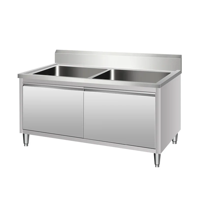 CX thickened stainless steel sink cabinet canteen dishwasher sink cabinet