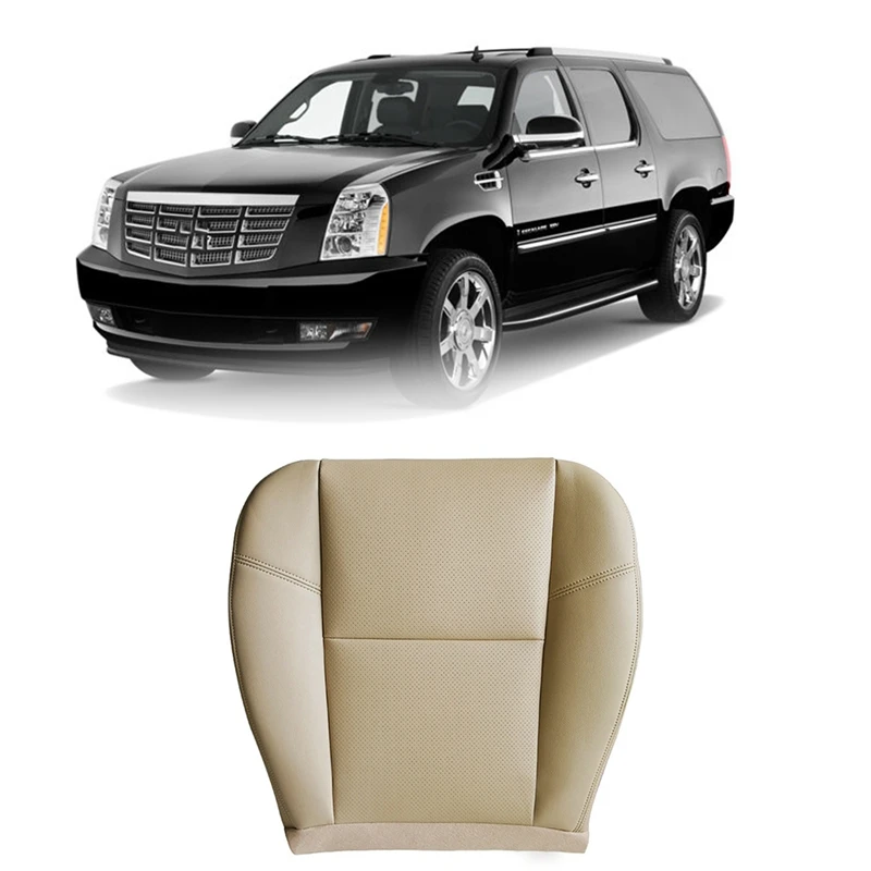 Cojín de cuero PU para asiento delantero de coche, cubierta inferior para Cadillac Escalade 2007-2014, color Beige, 2 unidades