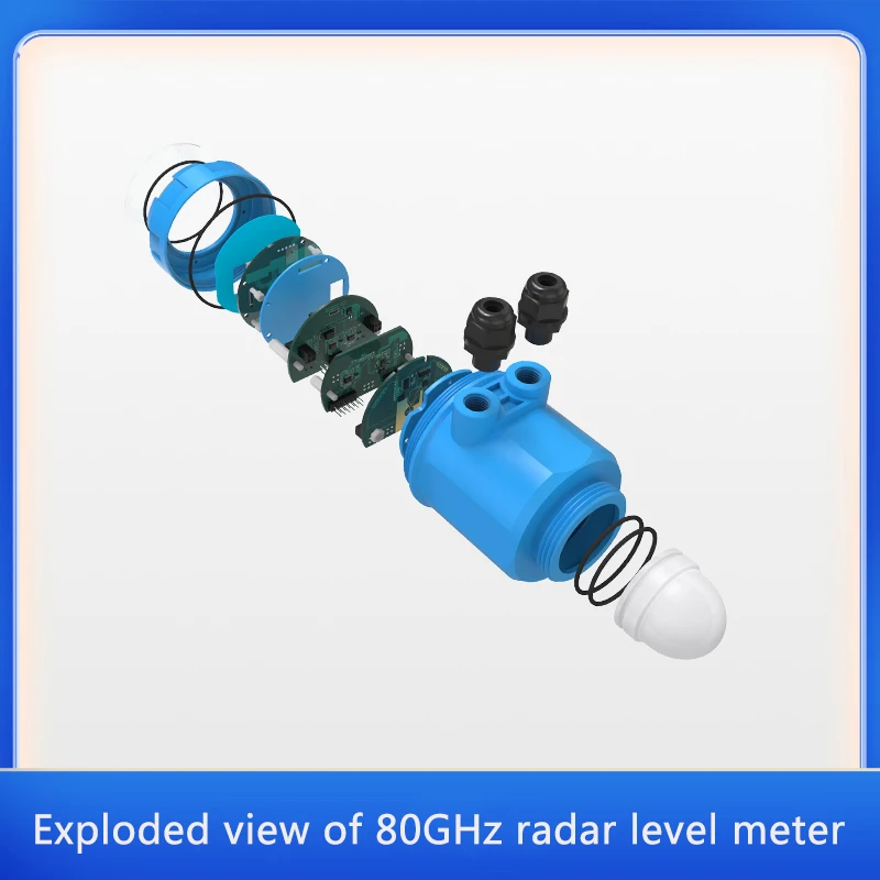 80GHz Anti-explosion Radar Level Gauge Level Meter Water Liquids Measure Sensor with Digital Display